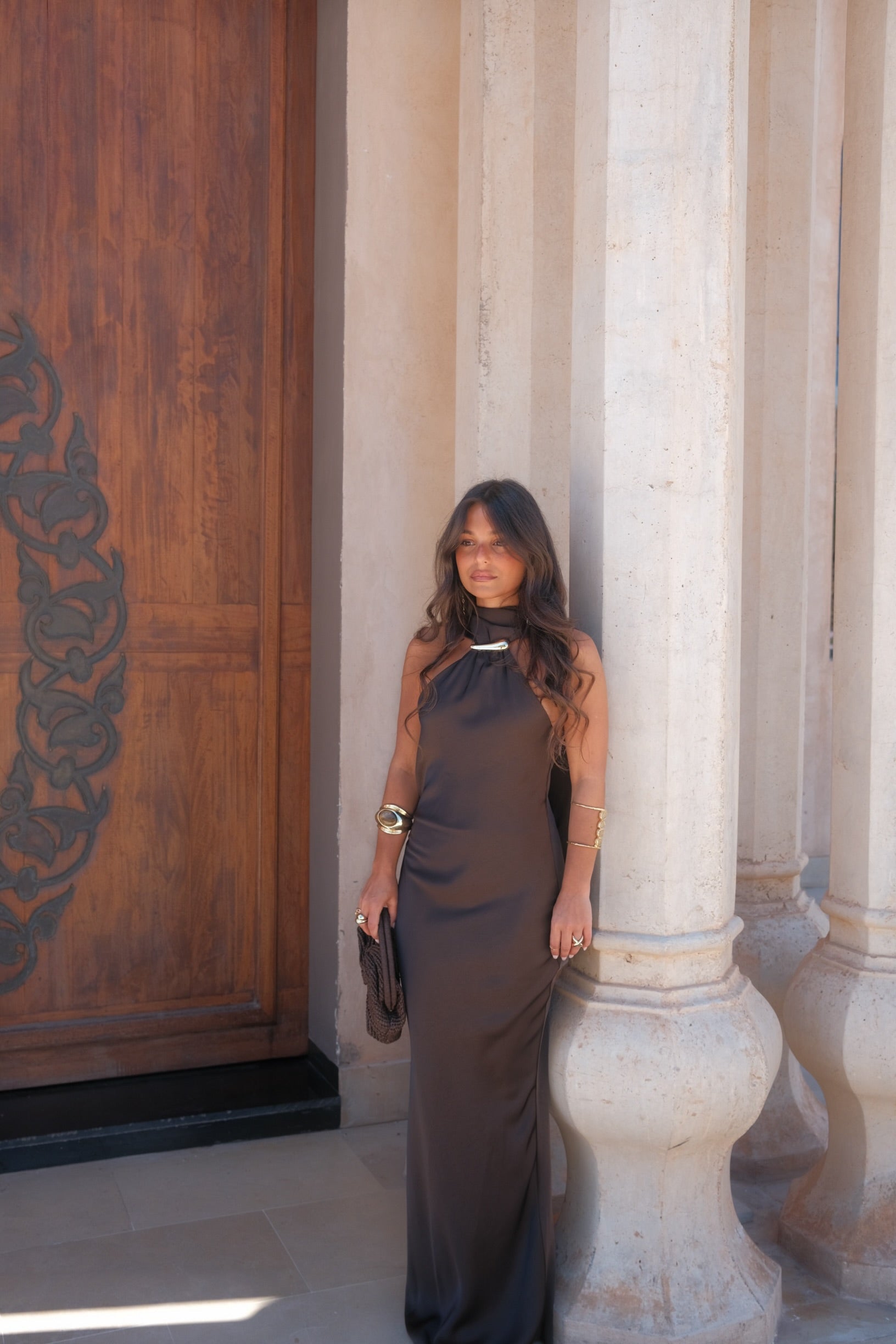 Vestido Safira en marrón